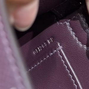 Hermes Kelly Mini 2 19CM Bag Handmade In Epsom Calfskin Leather Silver Hardware 59 Raisin - Image 14