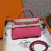 Hermes Kelly Mini 2 19CM Bag Handmade In Epsom Calfskin Leather Silver Hardware 5J Fuchia