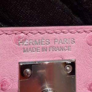 Hermes Kelly Mini 2 19CM Bag Handmade In KK Ostrich Leather from South Africa Silver Hardware 5P Pink - Image 20
