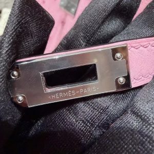 Hermes Kelly Mini 2 19CM Bag Handmade In KK Ostrich Leather from South Africa Silver Hardware 5P Pink - Image 19