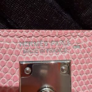 Hermes Kelly Mini 2 19CM Bag Handmade In Lizard Leather from South Africa Silver Hardware 5p Pink - Image 24