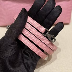 Hermes Kelly Mini 2 19CM Bag Handmade In Lizard Leather from South Africa Silver Hardware 5p Pink - Image 13