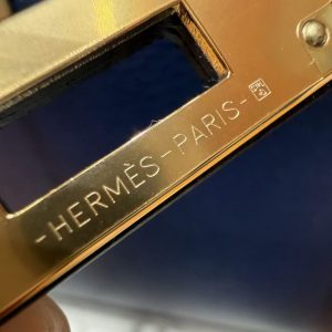 Hermes Kelly Mini 2 19CM Bag Handmade In Chèvre Calfskin Leather Gold Hardware 73 Blue Saphir - Image 19