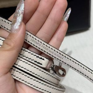 Hermes Kelly Mini 2 19CM Bag Handmade In Epsom Calfskin Leather Silver Hardware 89 Noir 10 Craie - Image 3