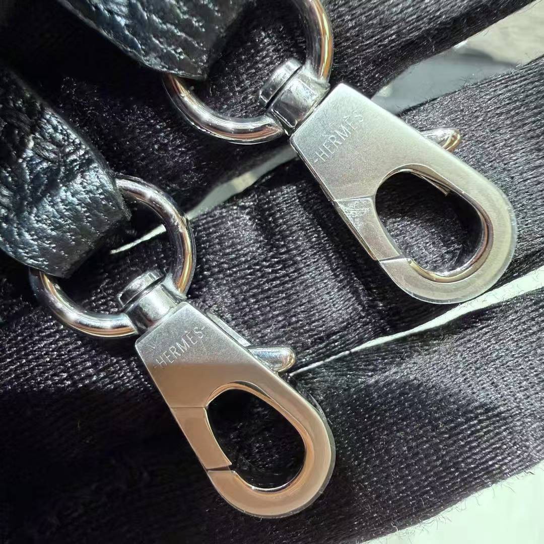 Hermes Kelly Mini 2 19CM Bag Handmade In Chèvre Calfskin Leather Silver Hardware 89 Noir - Image 5