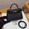 Hermes Kelly Mini 2 19CM Bag Handmade In Epsom Calfskin Leather Gold Hardware 89 Noir