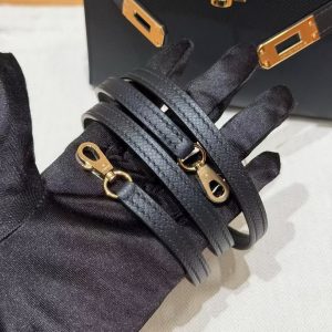 Hermes Kelly Mini 2 19CM Bag Handmade In Epsom Calfskin Leather Gold Hardware 89 Noir - Image 5