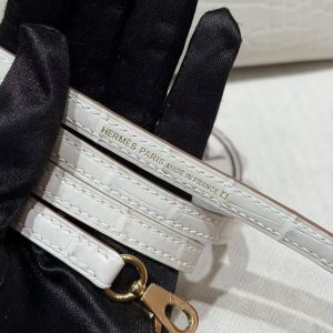 Hermes Kelly Mini 2 19CM Bag Handmade In Matte Alligator Leather from Mississippi Gold Hardware 8L Beton - Image 7