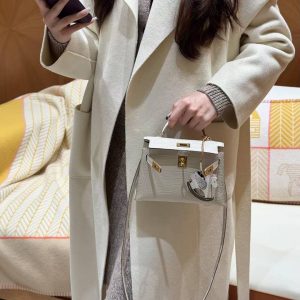 Hermes Kelly Mini 2 19CM Bag Handmade In Matte Alligator Leather from Mississippi Gold Hardware 8L Beton - Image 5