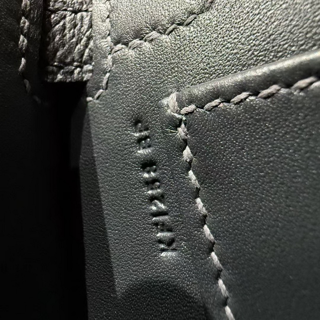 Hermes Kelly Mini 2 19CM Bag Handmade In Epsom Calfskin Leather Silver Hardware H0 Girs Misty 89 Noir 3G Alezan - Image 14
