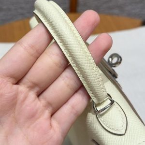 Hermes Kelly Mini 2 19CM Bag Handmade In Epsom Calfskin Leather Silver Hardware I8 Jaune Milton - Image 12