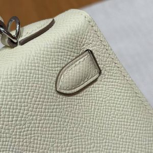 Hermes Kelly Mini 2 19CM Bag Handmade In Epsom Calfskin Leather Silver Hardware I8 Jaune Milton - Image 10