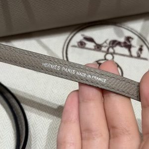 Hermes Kelly Mini 2 19CM Bag Handmade In Epsom Calfskin Leather Silver Hardware M8 Girs Asphalte - Image 6