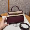 Hermes Kelly Mini 2 19CM Bag Handmade In Box Calfskin Leather Gold Hardware OG Rouge Sellier