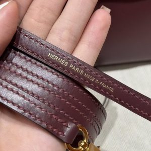 Hermes Kelly Mini 2 19CM Bag Handmade In Box Calfskin Leather Gold Hardware OG Rouge Sellier - Image 7