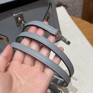 Hermes Kelly Mini 2 19CM Bag Handmade In Epsom Calfskin Leather Silver Hardware P0 Girs Pantin - Image 5