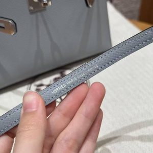 Hermes Kelly Mini 2 19CM Bag Handmade In Epsom Calfskin Leather Silver Hardware P0 Girs Pantin - Image 4