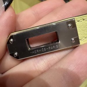 Hermes Kelly Mini 2 19CM Bag Handmade In Chèvre Calfskin Leather Silver Hardware R9 Jaune Bourgeon - Image 13