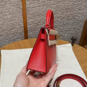 Hermes Kelly Mini 2 19CM Bag Handmade In Chèvre Calfskin Leather Gold Hardware S3 Rouge Coeur - Image 20