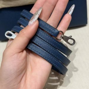 Hermes Kelly Mini 2 19CM Bag Handmade In Epsom Calfskin Leather Silver Hardware S4 Deep Blue - Image 14