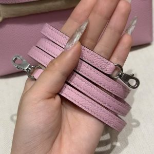 Hermes Kelly Mini 2 19CM Bag Handmade In Epsom Calfskin Leather Silver Hardware x9 Mauve - Image 5