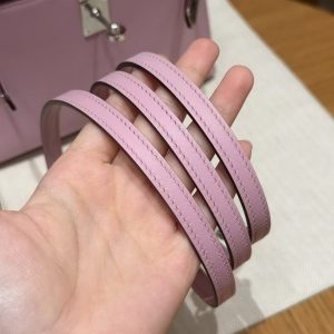 Hermes Kelly Mini 2 19CM Bag Handmade In Swift Calfskin Leather Silver Hardware x9 Mauve - Image 8