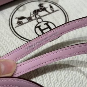Hermes Kelly Mini 2 19CM Bag Handmade In Swift Calfskin Leather Silver Hardware x9 Mauve - Image 7
