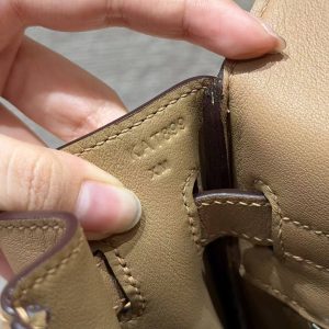 Hermes Kelly Toile H 35 Bag Handmade In Swift Calfskin Leather And Canvas Silver Hardware 0M Chai - Image 13