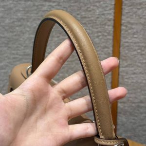 Hermes Kelly Toile H 35 Bag Handmade In Swift Calfskin Leather And Canvas Silver Hardware 0M Chai - Image 12
