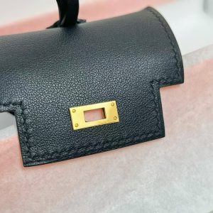 Hermes Kellyfestival Charm Swift Calfskin Gold Hardware Noir H084665CC89 - Image 4