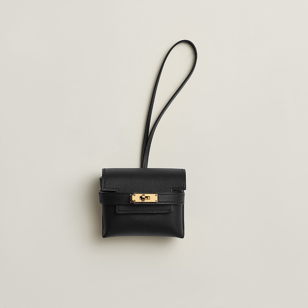 Hermes Kellyfestival Charm Swift Calfskin Gold Hardware Noir H084665CC89