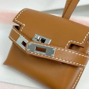 Hermes Kellyfestival Charm Swift Calfskin Silver Hardware Gold H084665CK37 - Image 7