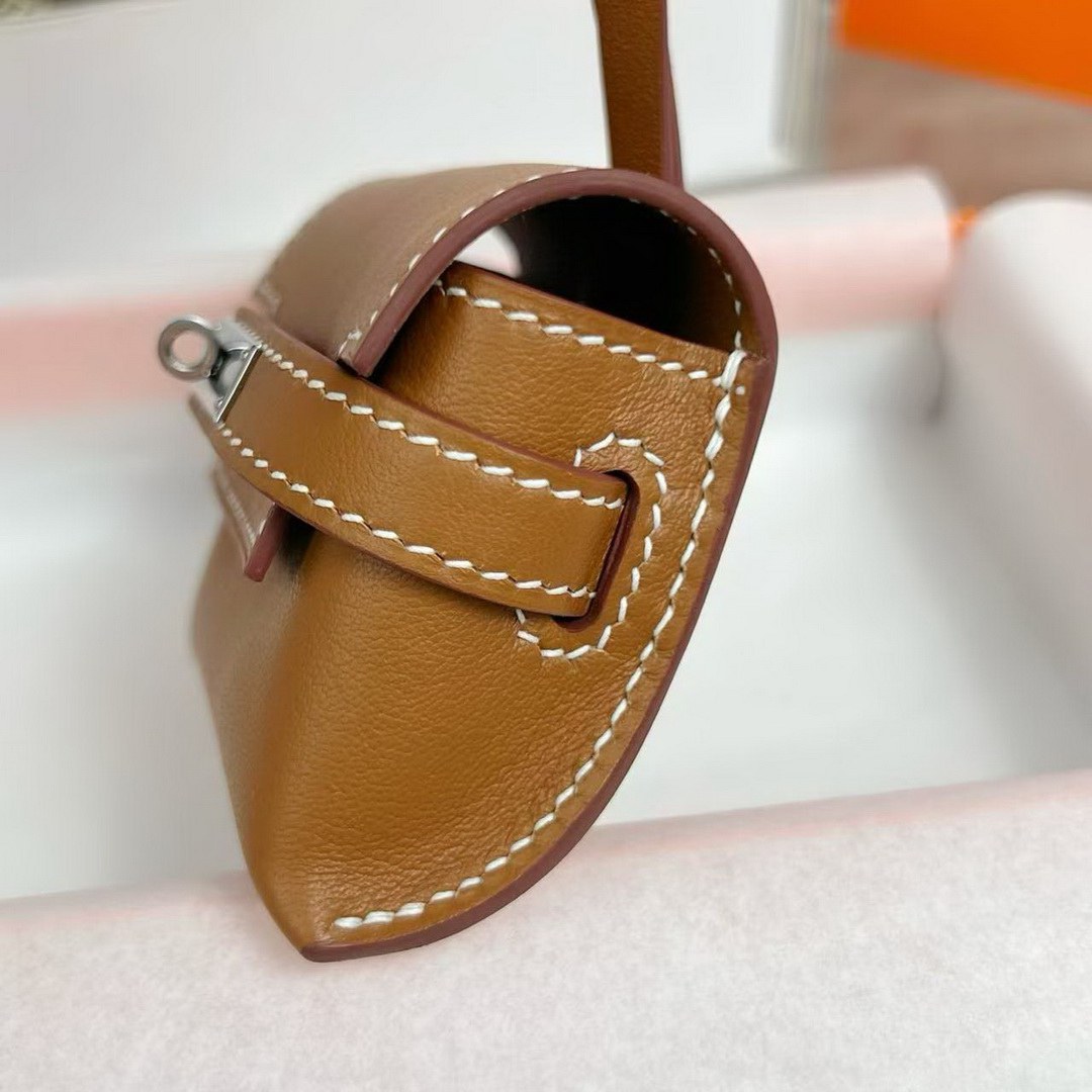 Hermes Kellyfestival Charm Swift Calfskin Silver Hardware Gold H084665CK37 - Image 5