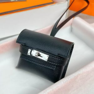 Hermes Kellyfestival Charm Swift Calfskin Silver Hardware Noir H084665CK89 - Image 9