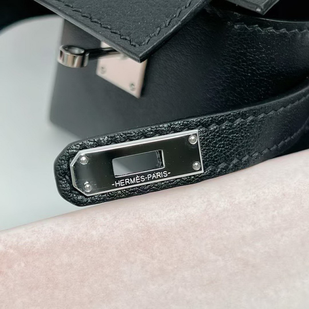 Hermes Kellyfestival Charm Swift Calfskin Silver Hardware Noir H084665CK89 - Image 5