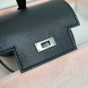 Hermes Kellyfestival Charm Swift Calfskin Silver Hardware Noir H084665CK89 - Image 4
