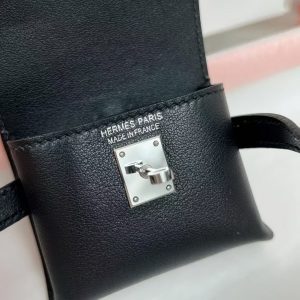 Hermes Kellyfestival Charm Swift Calfskin Silver Hardware Noir H084665CK89 - Image 3