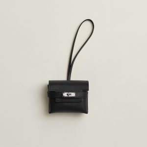Hermes Kellyfestival Charm Swift Calfskin Silver Hardware Noir H084665CK89