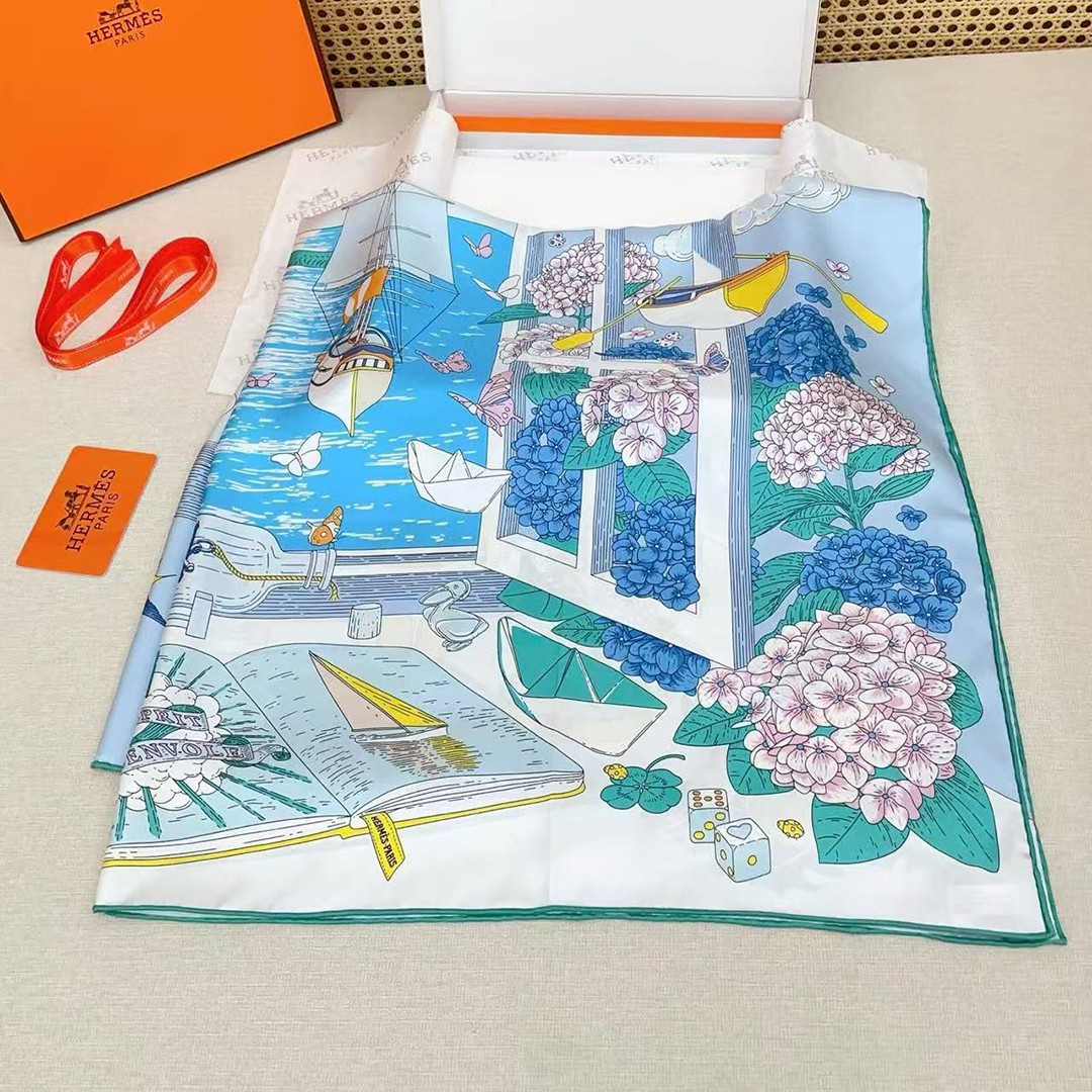 Hermes L'Esprit s'Envole Scarf 90 100% Silk H004300S 07 - Image 15