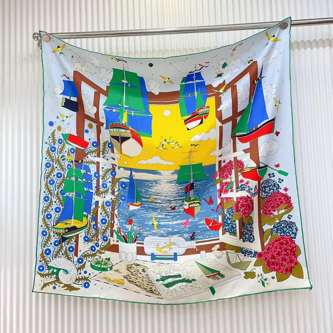 Hermes L'Esprit s'Envole Scarf 90 100% Silk H004300S 07 - Image 14