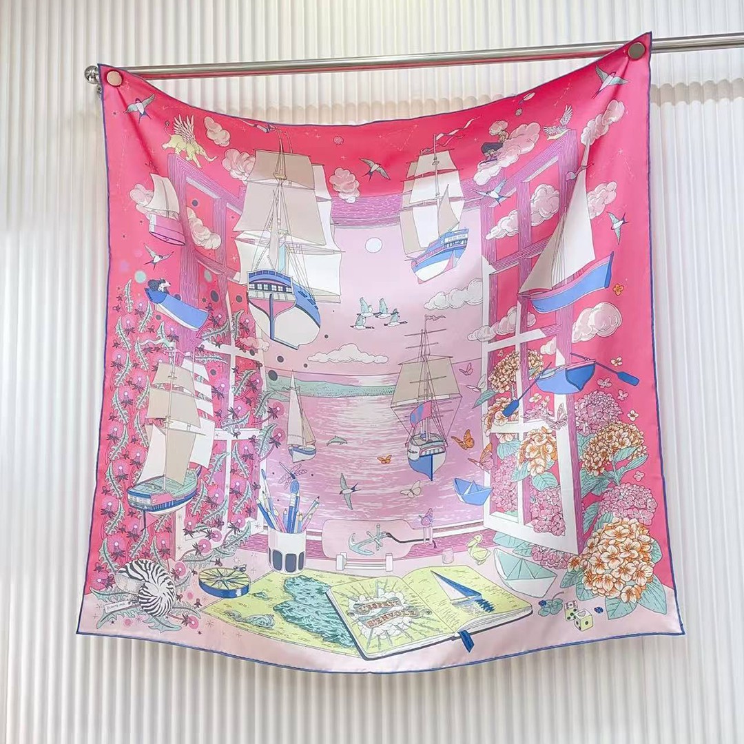 Hermes L'Esprit s'Envole Scarf 90 100% Silk H004300S 07 - Image 12
