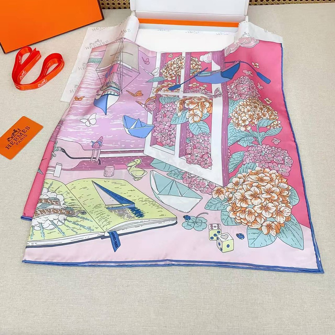 Hermes L'Esprit s'Envole Scarf 90 100% Silk H004300S 07 - Image 11