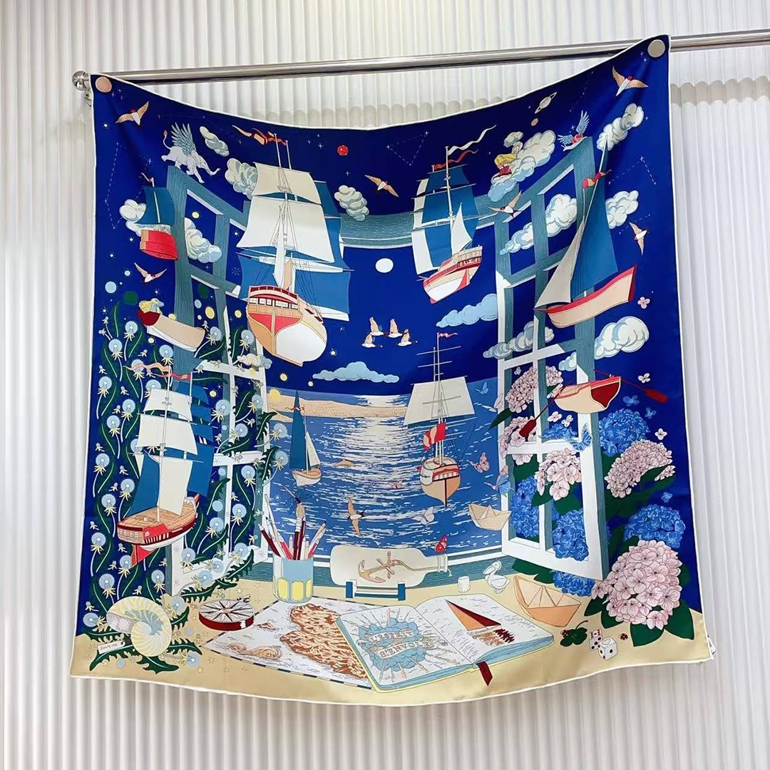 Hermes L'Esprit s'Envole Scarf 90 100% Silk H004300S 07 - Image 10