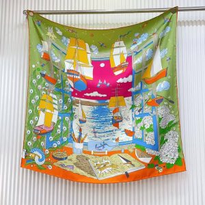 Hermes L'Esprit s'Envole Scarf 90 100% Silk H004300S 07 - Image 8