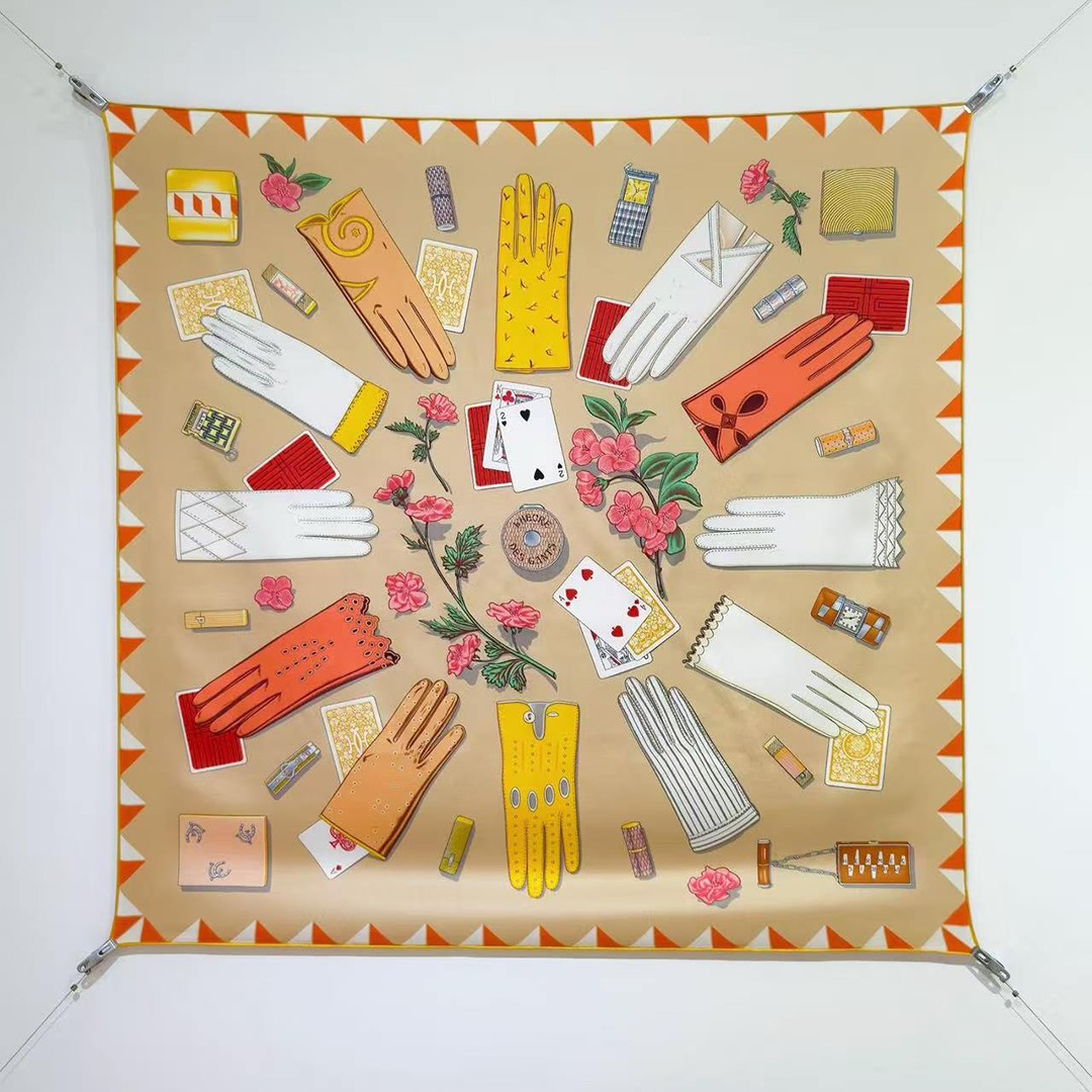 Hermes L'Heure des Gants Scarf 90 100% H004211S 01 - Image 8