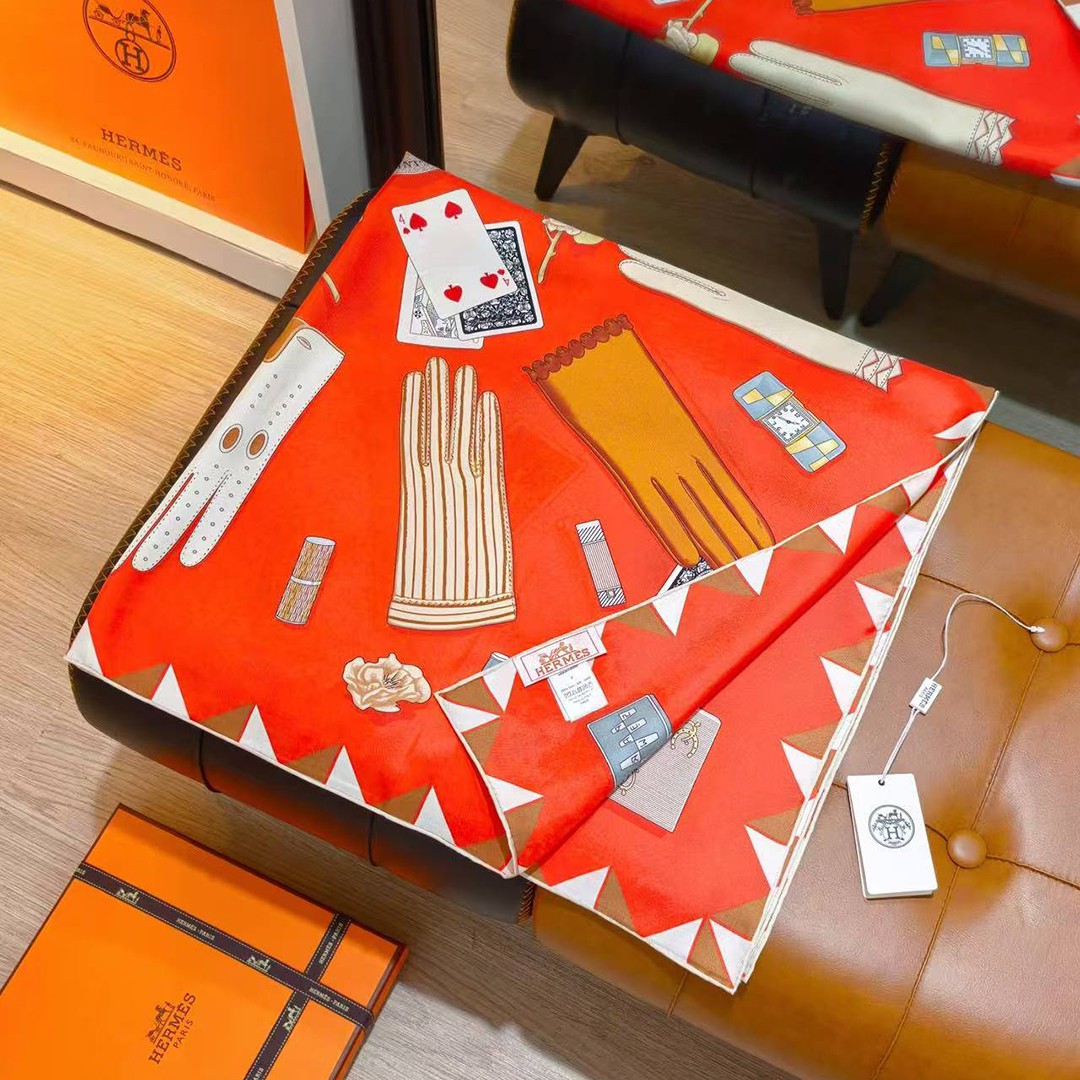 Hermes L'Heure des Gants Scarf 90 100% H004211S 01 - Image 5