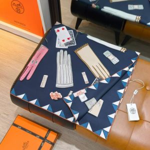 Hermes L'Heure des Gants Scarf 90 100% H004211S 01 - Image 3
