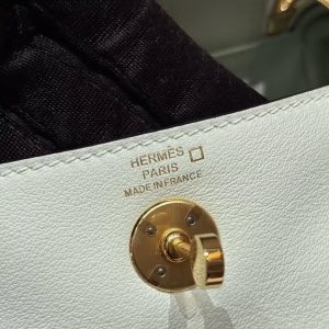 Hermes Lindy Mini 19 CM Bag Handmade In Swift Leather And Matte Alligator from Mississippi Gold Hardware OZ Vert Fizz 6w Menthe - Image 13