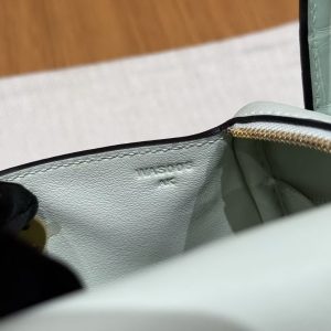 Hermes Lindy Mini 19 CM Bag Handmade In Swift Leather And Matte Alligator from Mississippi Gold Hardware OZ Vert Fizz 6w Menthe - Image 12