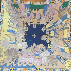 Hermes Le Palais des Quatre Vents Shawl 140 70% Cashmere 30% Silk H244312S 07 - Image 10